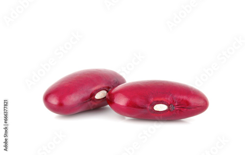 Red kidney bean isolated on white background. Macro