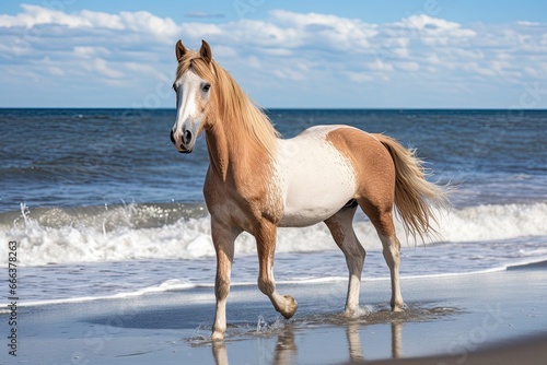Beach Summer Vacation  Horse on Beach - A Majestic Sight of Equine Beauty