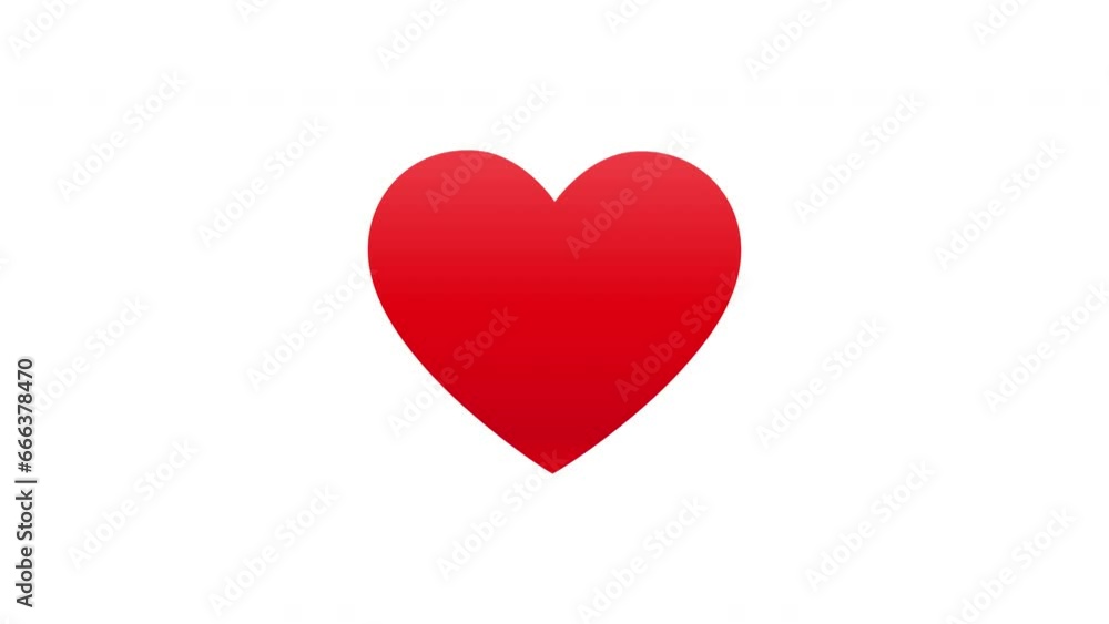 Red heartbeat icon animation isolated on a white background. Red heartbeat icon animation isolated on a white background.