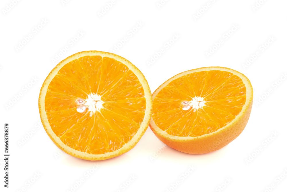 Orange fruit sliced isolated on white background Orange fruit sliced isolated on white background