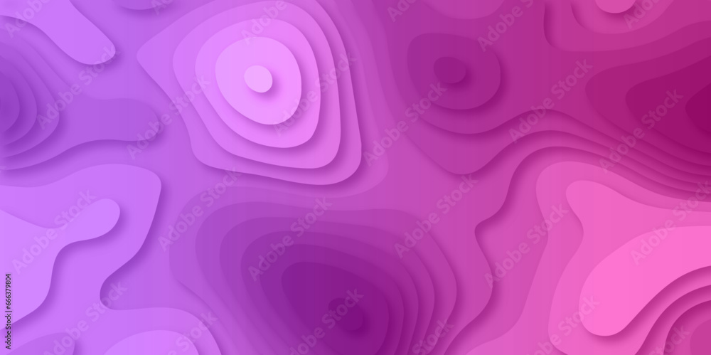 Obraz premium Abstract background pink papercut background 3d realistic design use for ads banner and advertising print design vector. 3d topography relief. Vector topographic illustration. 