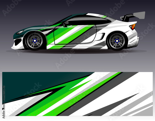 Car wrap design vector.Graphic abstract stripe racing background designs for vehicle, rally, race, adventure and car racing livery