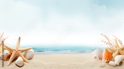 Beach sea summer holiday theme banner or header copy space