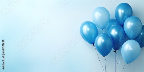blue balloons on a white background photo