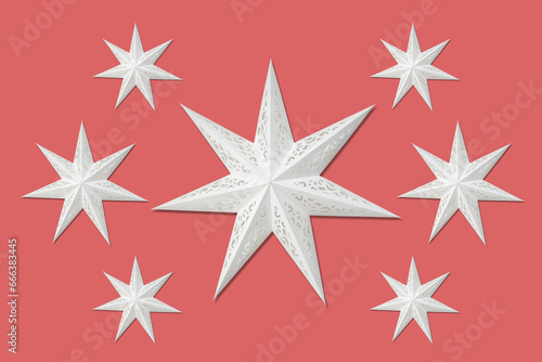 Pattern with decorative star made from paper 