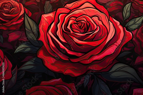 Red Rose Wallpaper: Abstract Art Background in Stunning Display © Michael