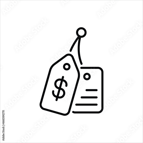 Price Tag icon islolate white background vector stock illustration. photo