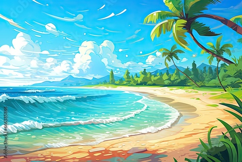 Sunny Day Beach  Tropical Holiday Beach Banner for a Picture-Perfect Getaway