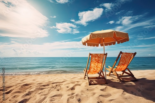 Tranquil Beach Scenes: Embracing the Relaxing Sunlight and Summer Mood