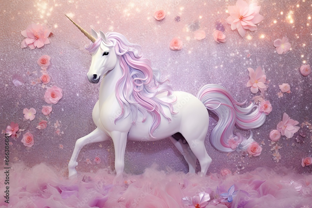 Naklejka premium Unicorn Glitter Wallpaper: Sparkling Texture Backdrop with Majestic Theme
