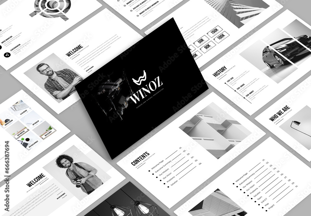 Minimal Business Presentation Design Stock Template | Adobe Stock