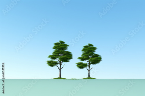 Picture showing group of trees standing in grass. This image can be used to depict nature  landscapes  or environmental themes.