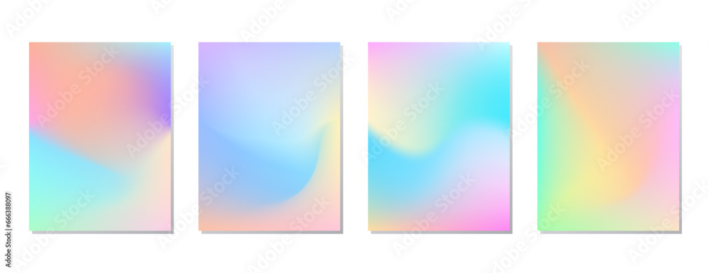 SET SOFT PASTEL  GRADIENT MESH FLUID BLURRED COLOR . POSTER BACKGORUND DESIGN WITH COPY SPACE AREA VECTOR TEMPLATE GOOD FOR POSTER, WALLPAPER, COVER, FRAME, FLYER, SOCIAL MEDIA 