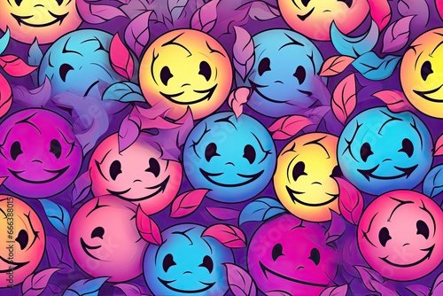 Smiley Face Seamless Pattern Wallpaper: Delightful and Vibrant Design for Your Devices