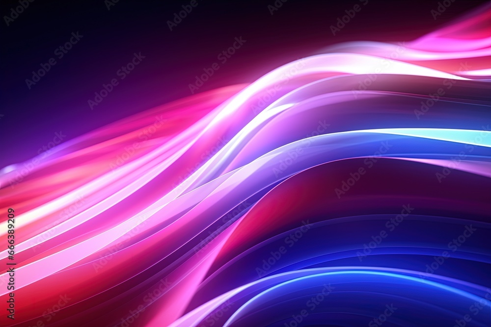 Fototapeta premium abstract futuristic background with pink blue glowing neon moving high speed wave lines and bokeh lights. Data transfer concept Fantastic wallpaper