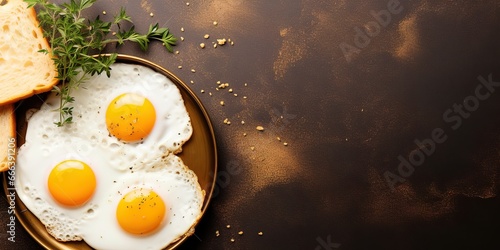 fried sunny side up egg with empty space for text