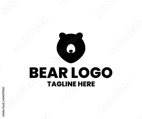 Modern and minimal bear head logo design