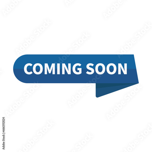 Coming Soon In Orange Rectangle Ribbon Shape For Launching Announcement
