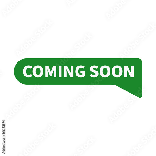 Coming Soon In Green Rounded Rectangle Shape For Launching Announcement
