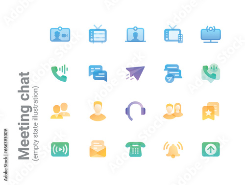 Meeting chat roondy detailed color icons