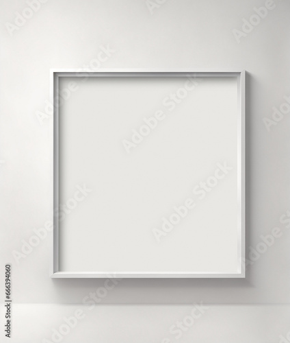 White minimalist picture frame on the wall