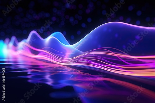 abstract futuristic background with pink blue glowing neon moving high speed wave lines and bokeh lights. Data transfer concept Fantastic wallpaper