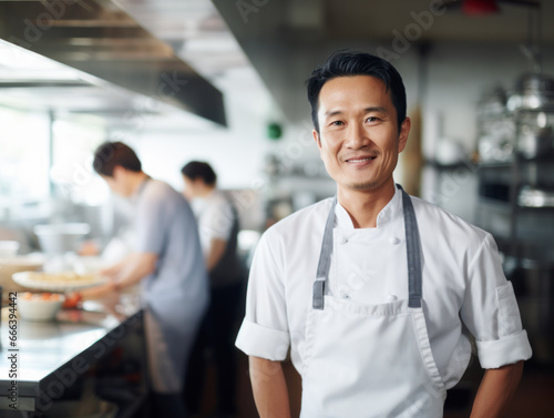  Portrait photo of the chef in the kitchen 