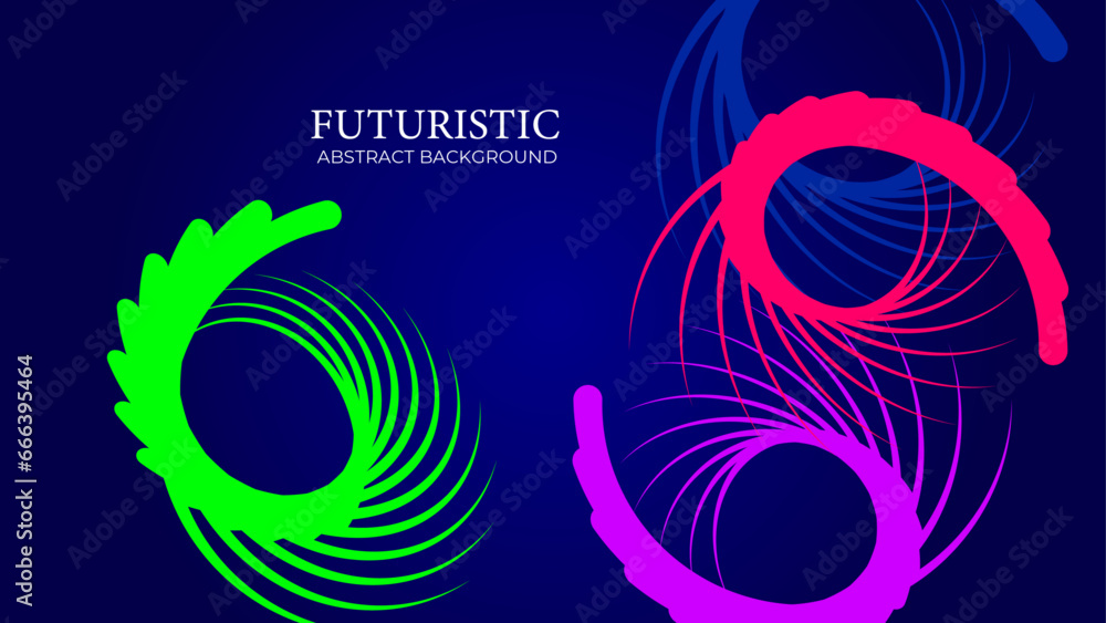 Fototapeta premium Modern Blue futuristic geometric background. Futuristic hi-technology concept. Horizontal banner template. Suit for cover, banner, brochure, corporate, poster, presentation, website