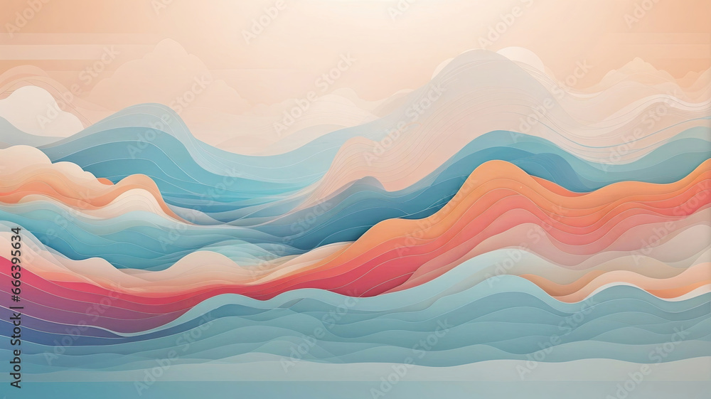 abstract colorful waves as a wallpaper background, with waves of watercolor 