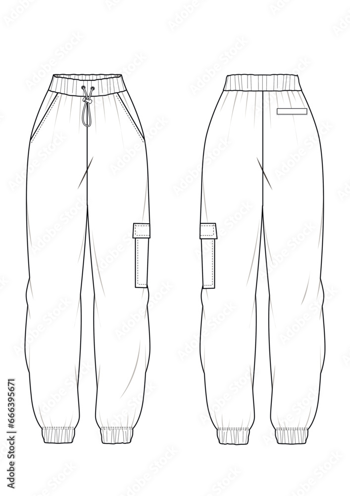 Women's pants,Fashion Flat Sketch Vector Illustration, CAD, Technical Drawing, Flat Drawing, Template, Mockup.
Women's pants,Fashion Flat Sketch Vector Illustration, CAD, Technical Drawing, Flat Drawing, Template, Mockup.