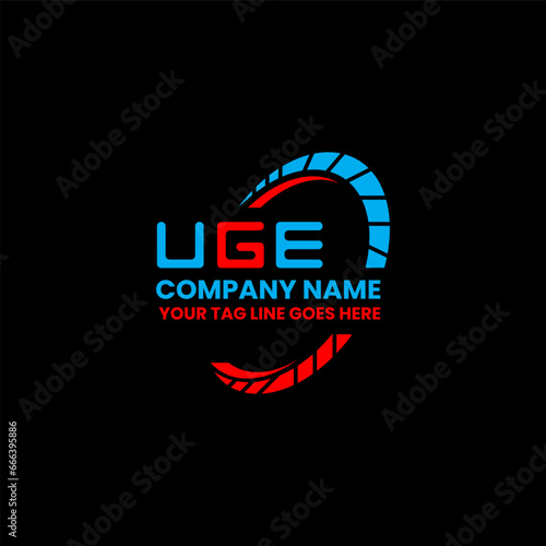 UGE letter logo vector design, UGE simple and modern logo. UGE luxurious alphabet design   photo