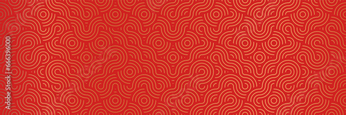 Chinese Lunar New Year Seamless Pattern. 2024 Red Dragon Silhouette in Elegant Oriental Asian Background Design.