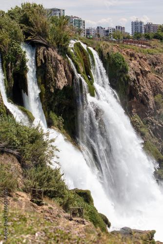 Big waterfall from the mountain in nature