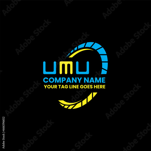 UMU letter logo vector design, UMU simple and modern logo. UMU luxurious alphabet design   photo