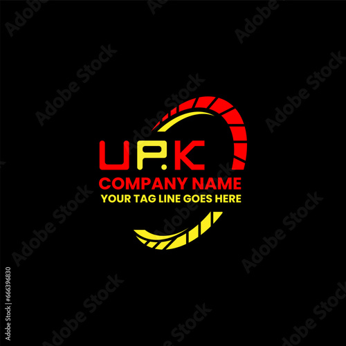 UPK letter logo vector design, UPK simple and modern logo. UPK luxurious alphabet design   photo