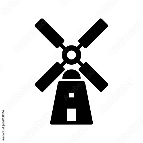 Windmill Glyph Icon pictogram symbol visual illustration