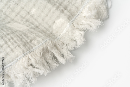 Gray muslin blanket for kids on white background