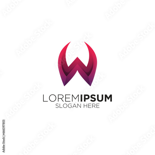 letter W horn logo