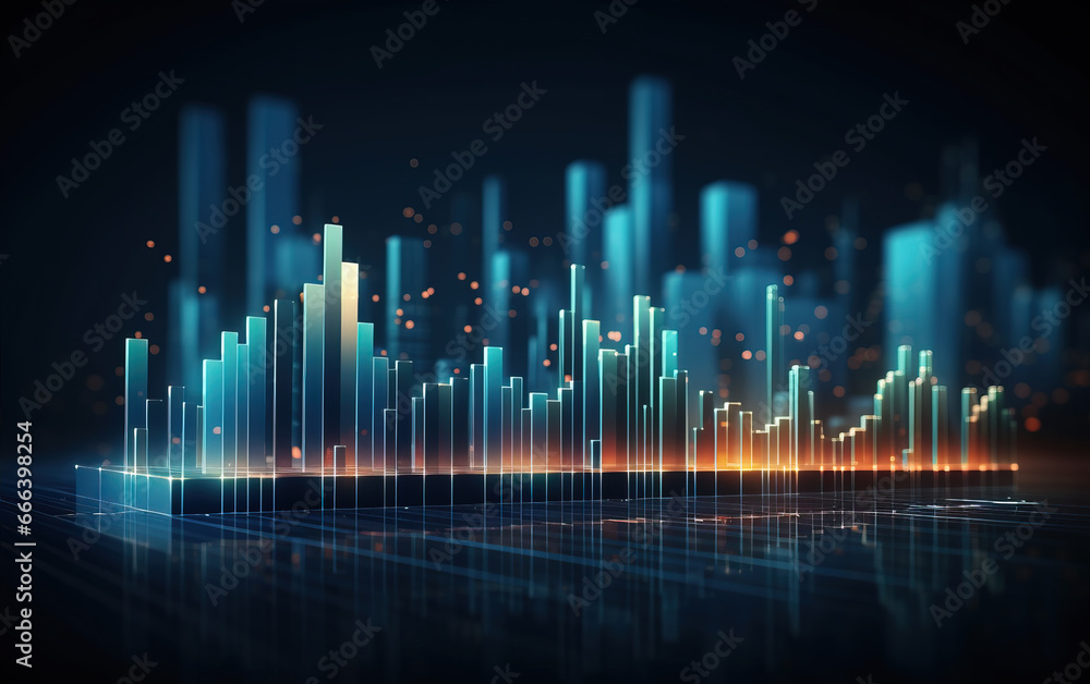 Financial financial bar chart background,created with Generative AI tecnology.