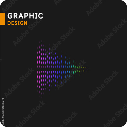 Vector illustration of a musical wave in the form of an equalizer. Drawing of a sound wave. An element for design.