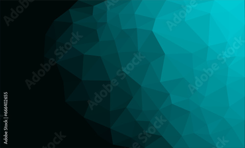 Black modern abstract background with turquoise green blue polygons.layered triangle mosaic shapes.geometric background vector design.