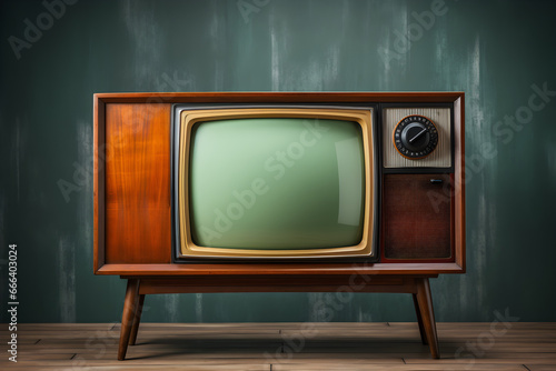 Classic Vintage Television on Wooden Stand