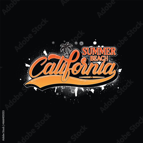 California summer beach t-shirt design