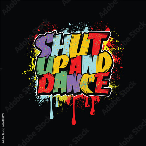 Graffiti text and typography t-shirt design