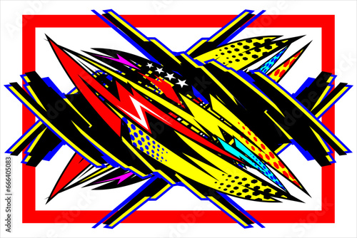 vector abstract racing background design with a unique line pattern and a combination of bright colors with a white background that looks brighter, suitable for your racing design