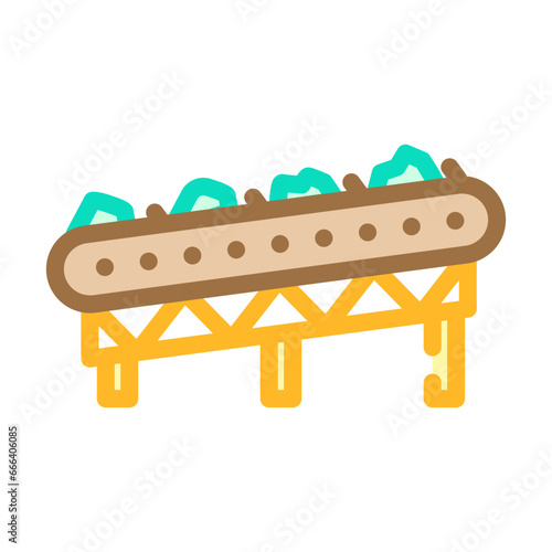 conveyor system mining color icon vector. conveyor system mining sign. isolated symbol illustration