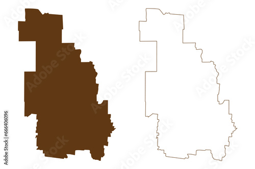 Shire of Buloke (Commonwealth of Australia, Victoria state, Vic) map vector illustration, scribble sketch Buloke Shire Council map