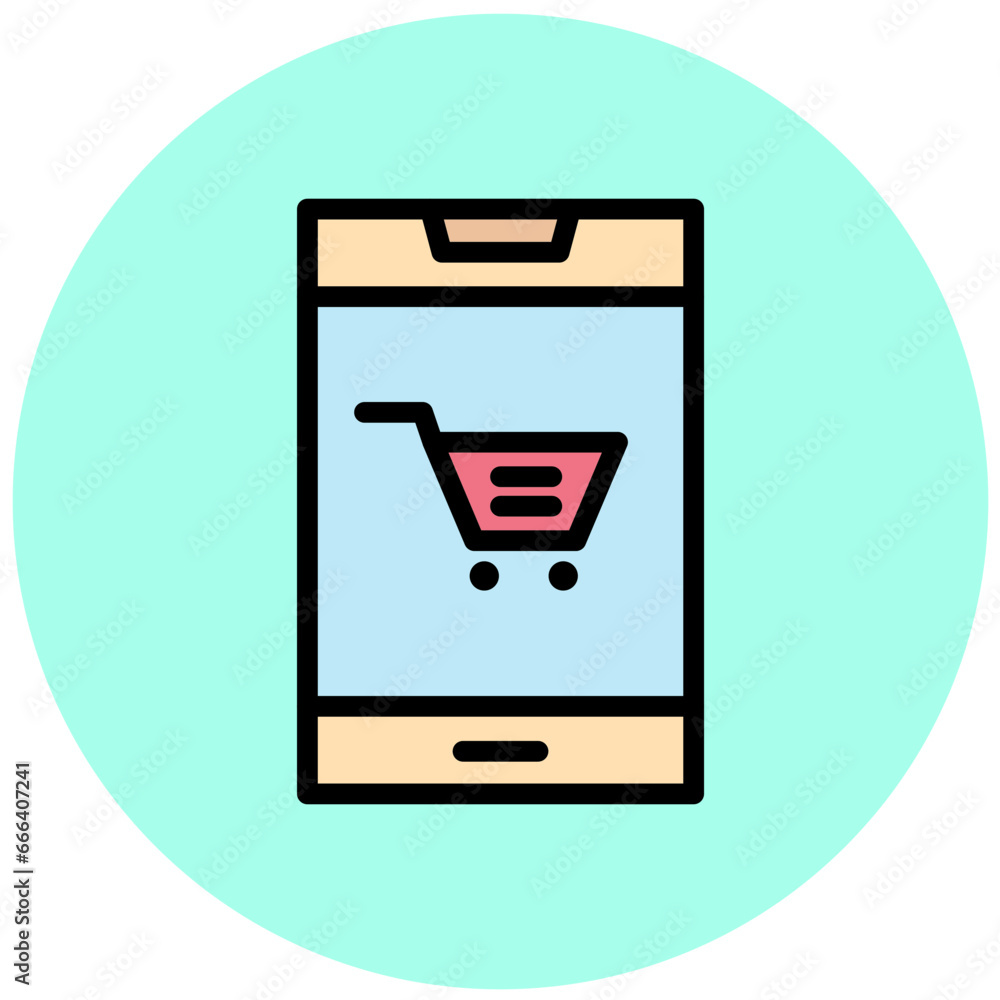 Online Shopping Vector Icon Design Illustration Online Shopping Vector Icon Design Illustration