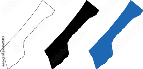 outline silhouette gaza strip map icon set