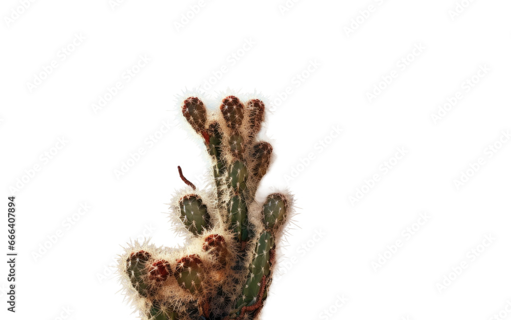 Desert Cactus Landscape Realistic Style on White or PNG Transparent Background.